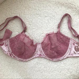 Crushed Velvet Pink Unlined Uplift VS Bra